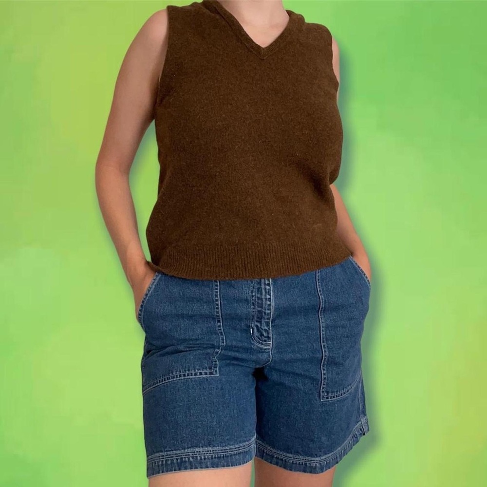 Vintage Brown Wool Sweater Vest